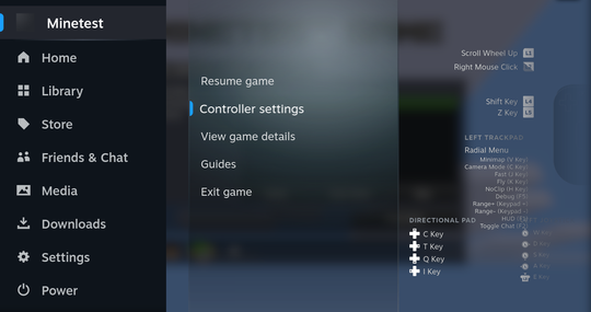 Check or edit your layout whilst playing using the Steam menu.