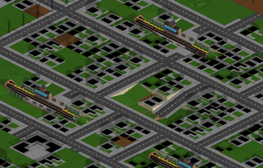 The exit of a growth tunnel. The entrance is right by the city center. This allows the growth algorithm to skip large parts of the city.