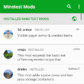 App screenshot, a list of mod titles and descriptions