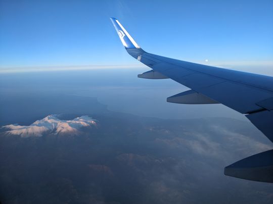 View of Mount Olympus (I think) from a plane.