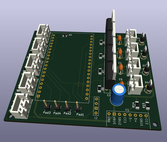 My Work In Progress Printed Circuit Board (PCB) design. Created using KiCAD.